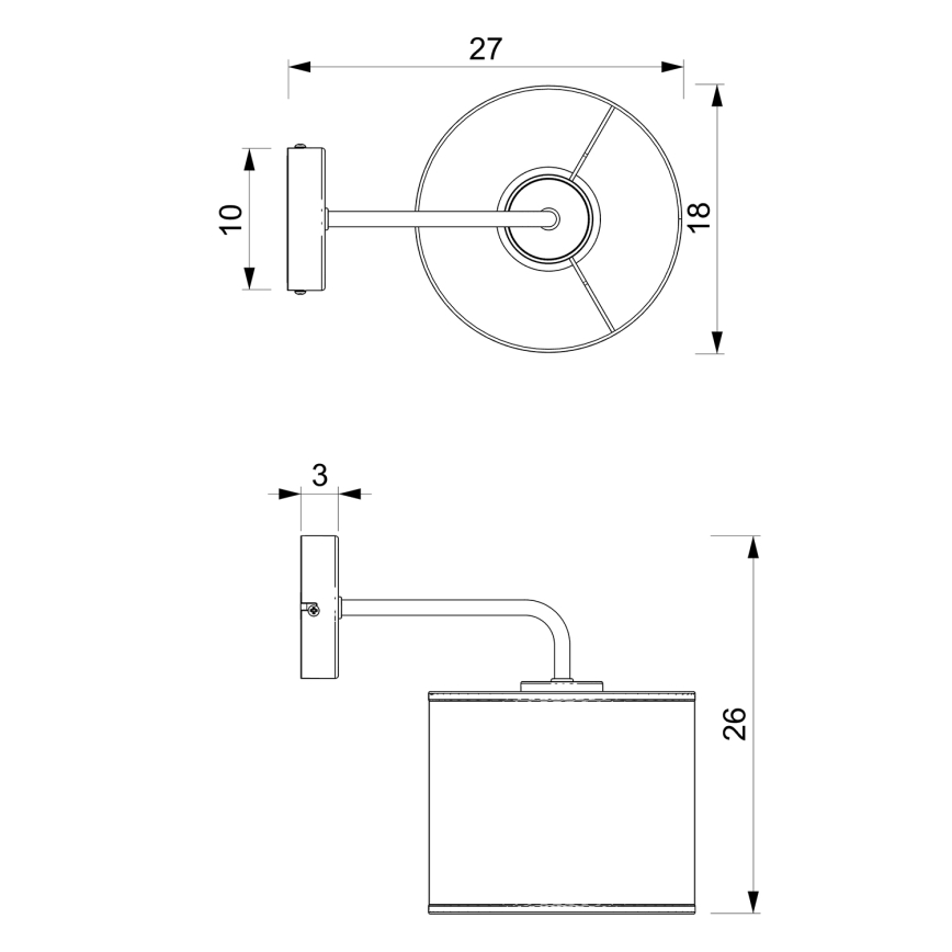 Zidna lampa LOFT SHADE 1xE27/60W/230V bijela/zlatna