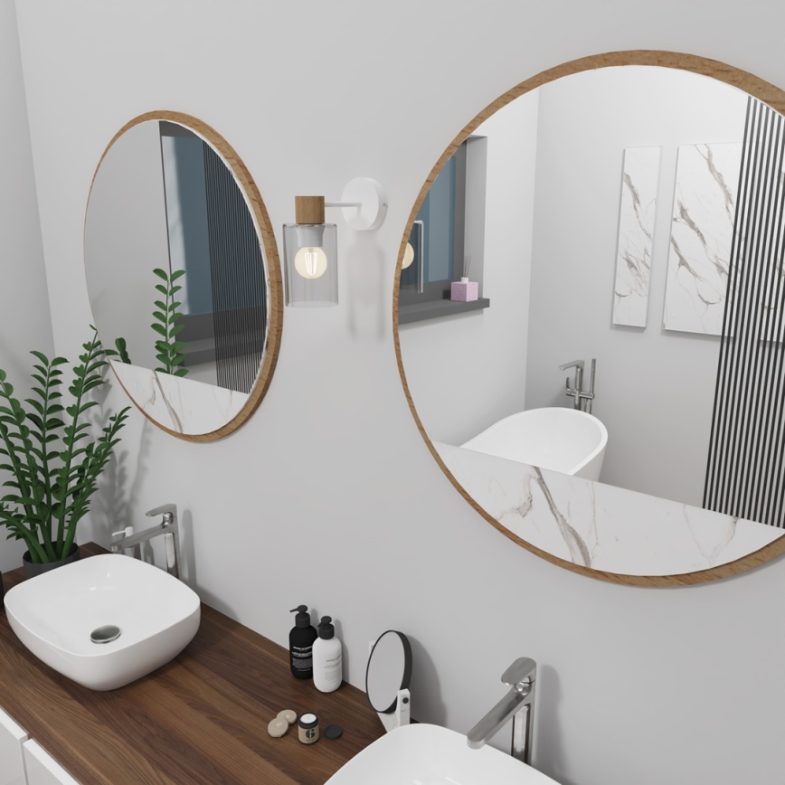 Zidna lampa MADERA 1xE27/60W/230V bijela/drvo