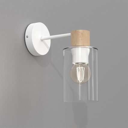 Zidna lampa MADERA 1xE27/60W/230V bijela/drvo