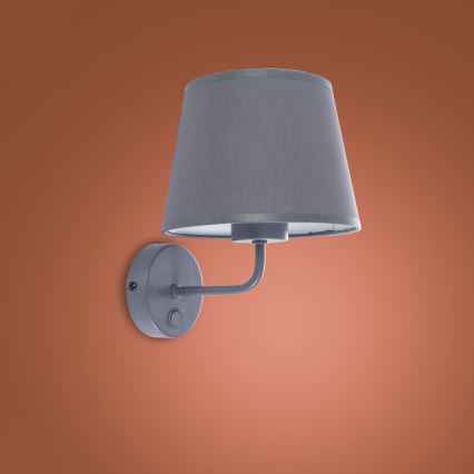 Zidna lampa MAJA 1xE27/15W/230V siva