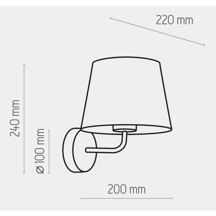 Zidna lampa MAJA 1xE27/15W/230V siva