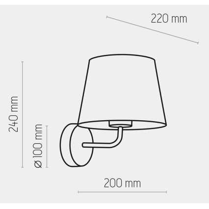 Zidna lampa MAJA 1xE27/15W/230V siva