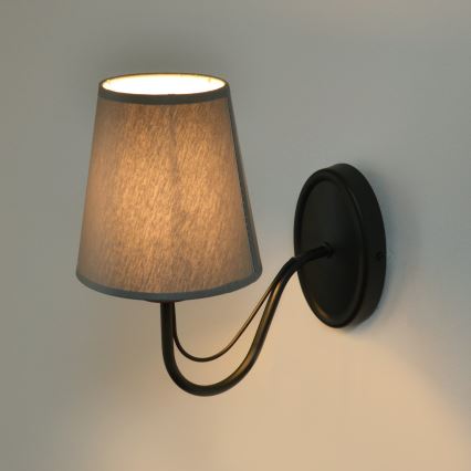 Zidna lampa MALBO 1xE27/15W/230V siva/crna