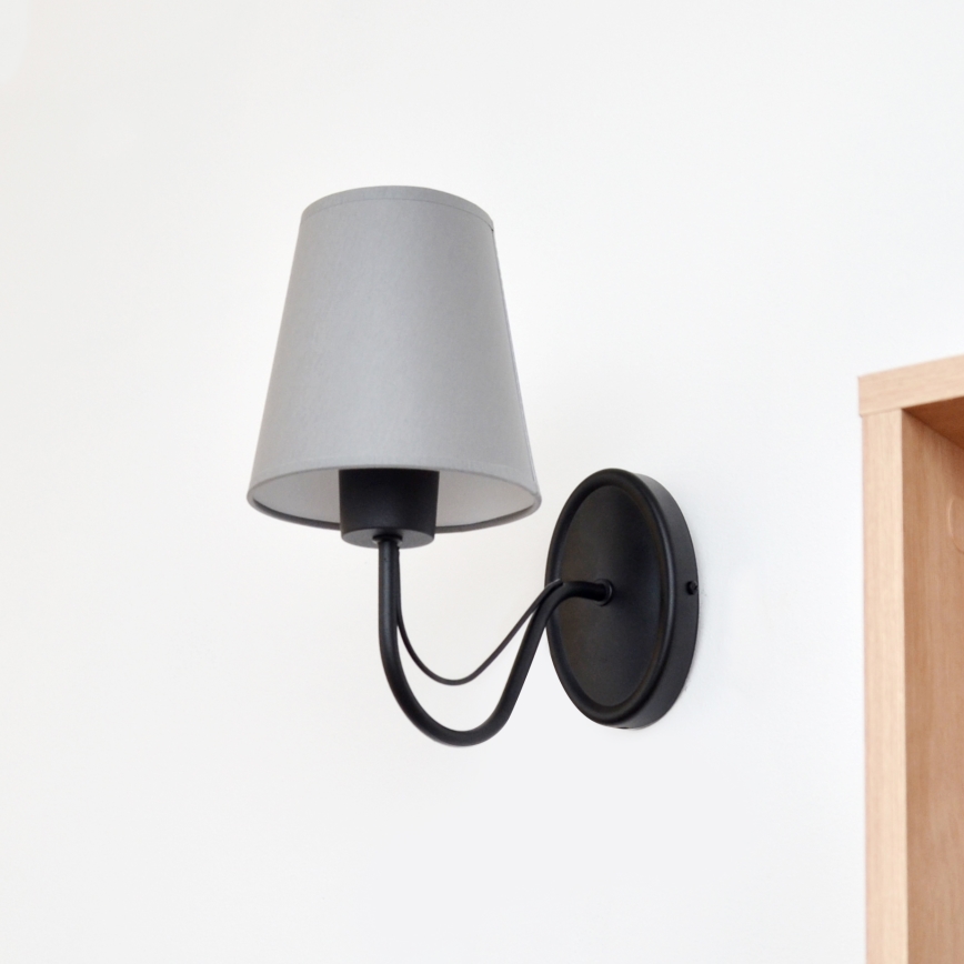 Zidna lampa MALBO 1xE27/15W/230V siva/crna