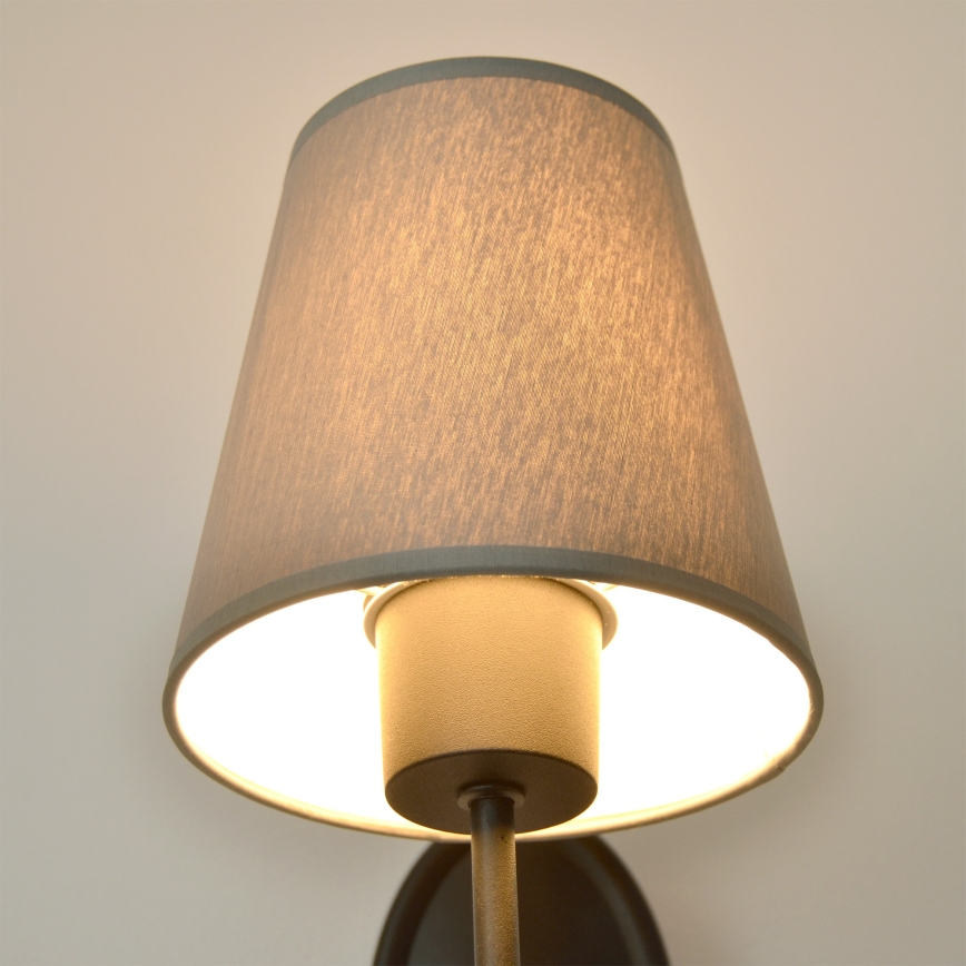 Zidna lampa MALBO 1xE27/15W/230V siva/crna