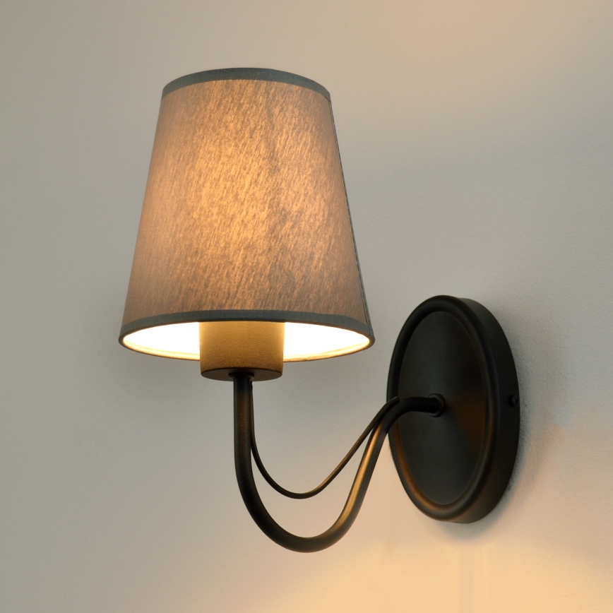 Zidna lampa MALBO 1xE27/15W/230V siva/crna