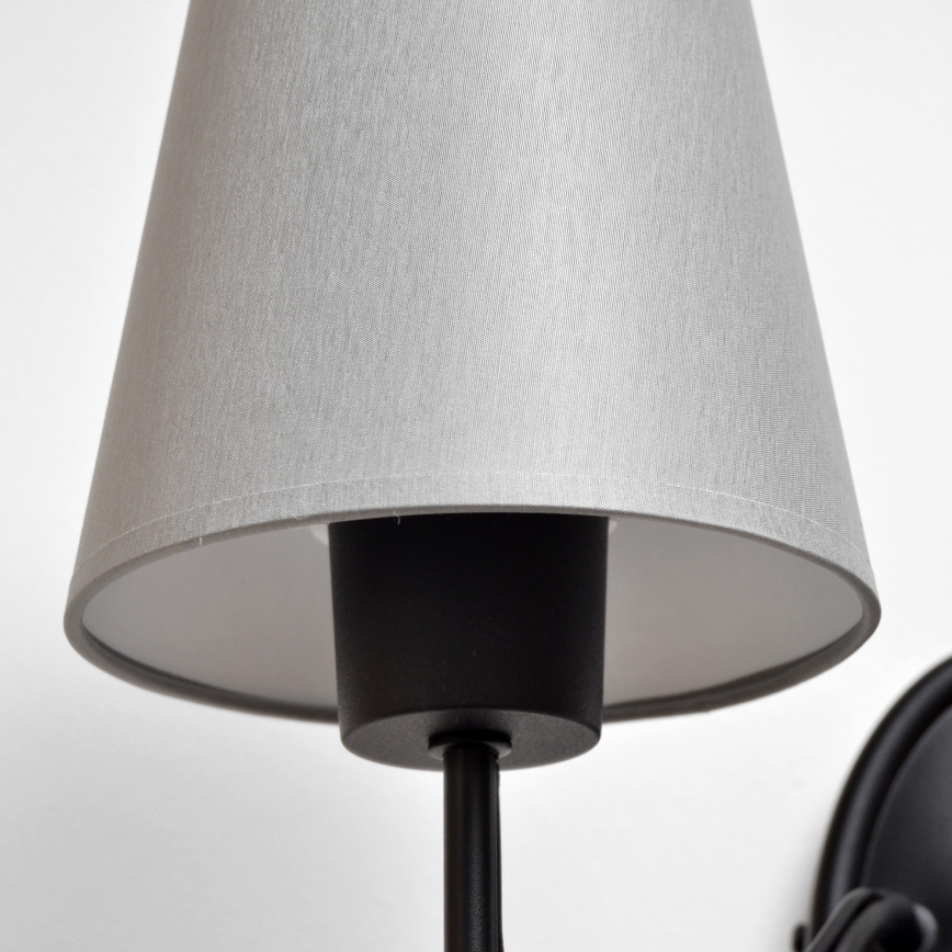 Zidna lampa MALBO 1xE27/15W/230V siva/crna