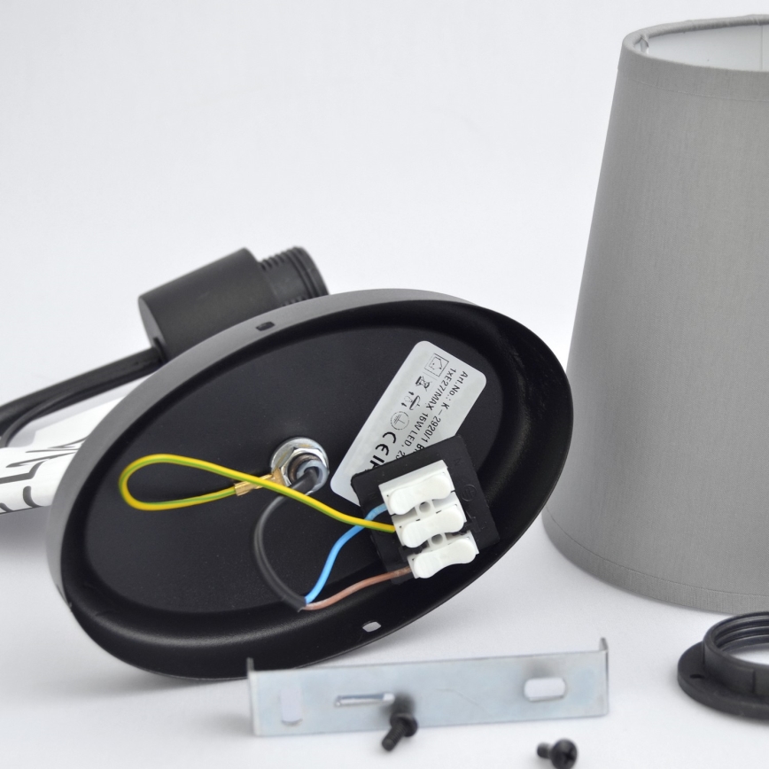 Zidna lampa MALBO 1xE27/15W/230V siva/crna