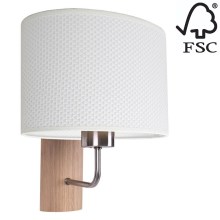 Zidna lampa MERCEDES 1xE27/25W/230V bijela/hrast – FSC certificirano