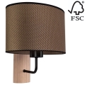Zidna lampa MERCEDES 1xE27/25W/230V smeđa/hrast – FSC certificirano