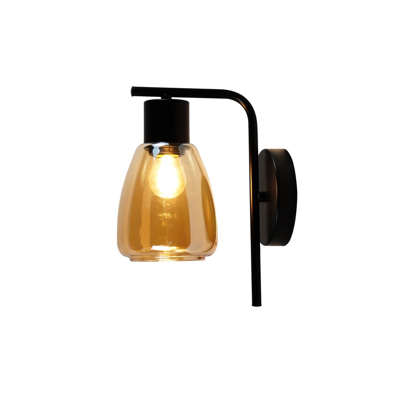 Zidna lampa MOLDO 1xE27/40W/230V crna/dimna bež