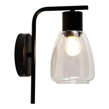Zidna lampa MOLDO 1xE27/40W/230V crna/prozirna