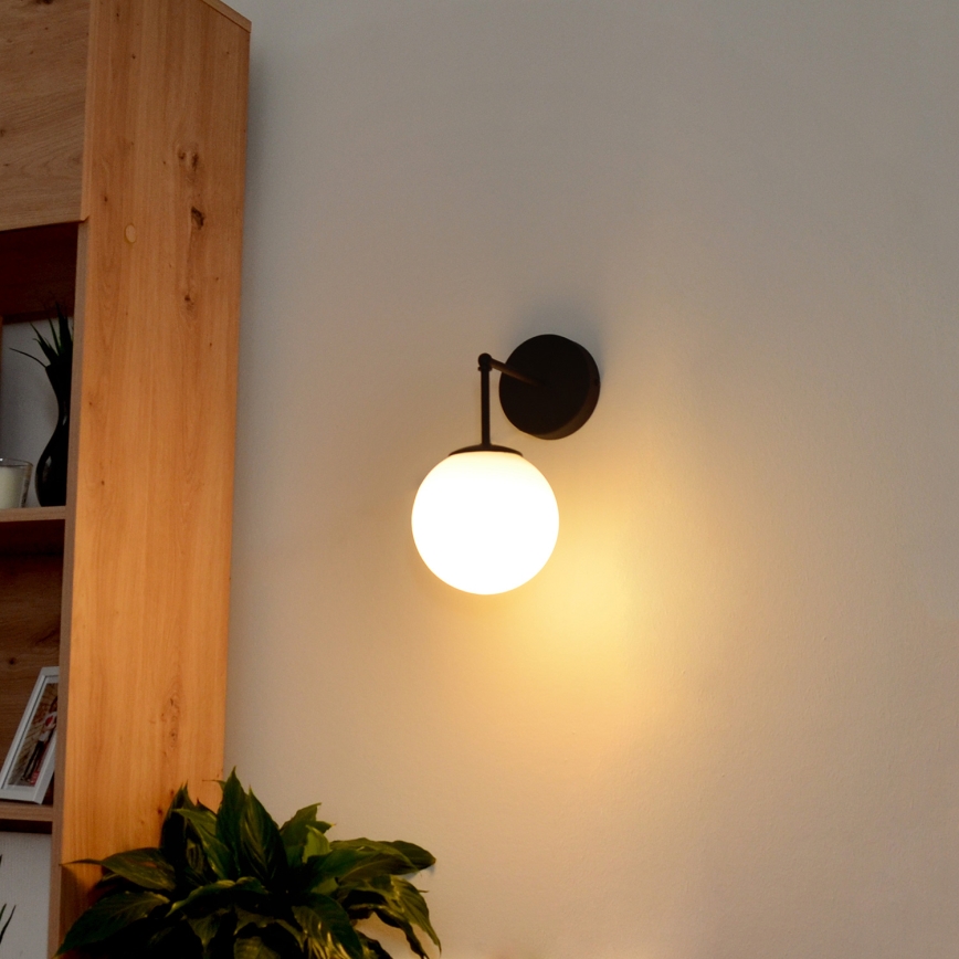 Zidna lampa MOON 1xE27/15W/230V crna