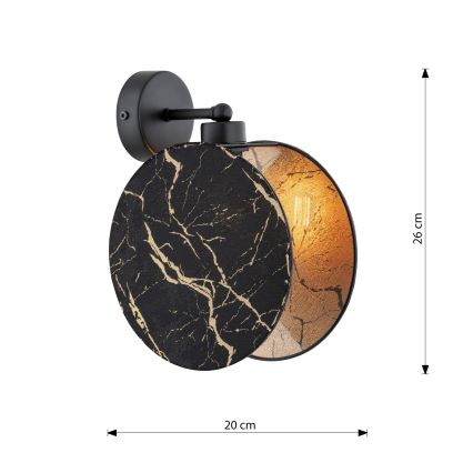 Zidna lampa MOTIF 1xE27/15W/230V crna/zlatna