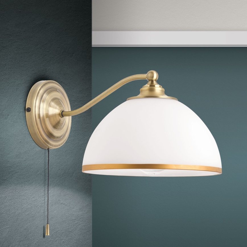Zidna lampa OLD LAMP 1xE27/40W/230V bijela/mesing