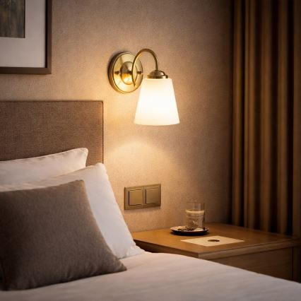 Zidna lampa PAFOS 1xE27/15W/230V zlatna