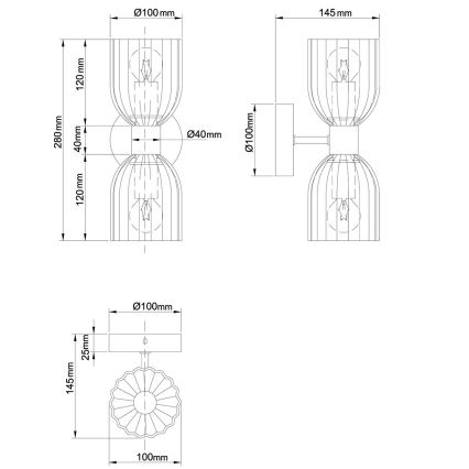 Zidna lampa PIEGA 2xE14/10W/230V mesing/dimljeno bež