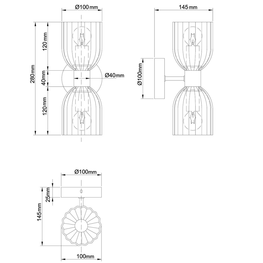 Zidna lampa PIEGA 2xE14/10W/230V mesing/dimljeno bež