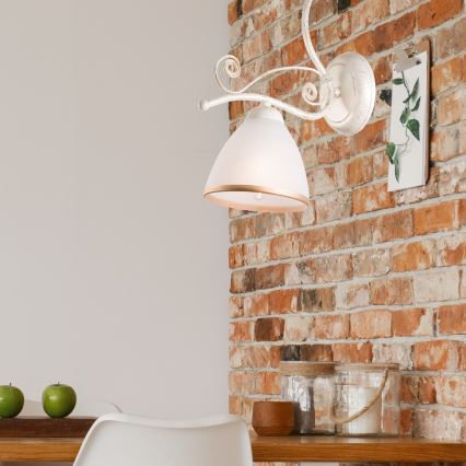 Zidna lampa RETRO II 1xE27/60W/230V bijela patina