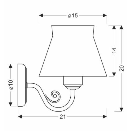 Zidna lampa ROSSINI 1xE27/40W/230V