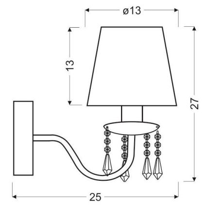 Zidna lampa RUTI 1xE14/40W/230V