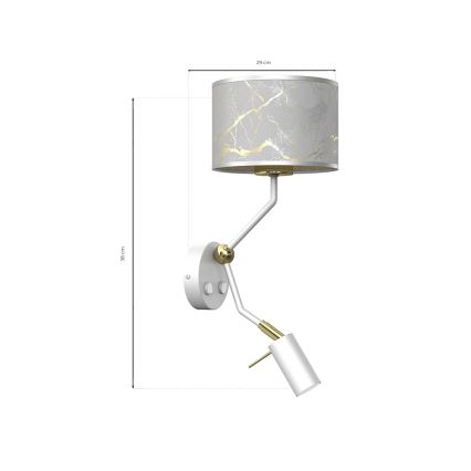 Zidna lampa SENSO 1xE27/40W/230V + 1xGU10/MR11/7W bijela