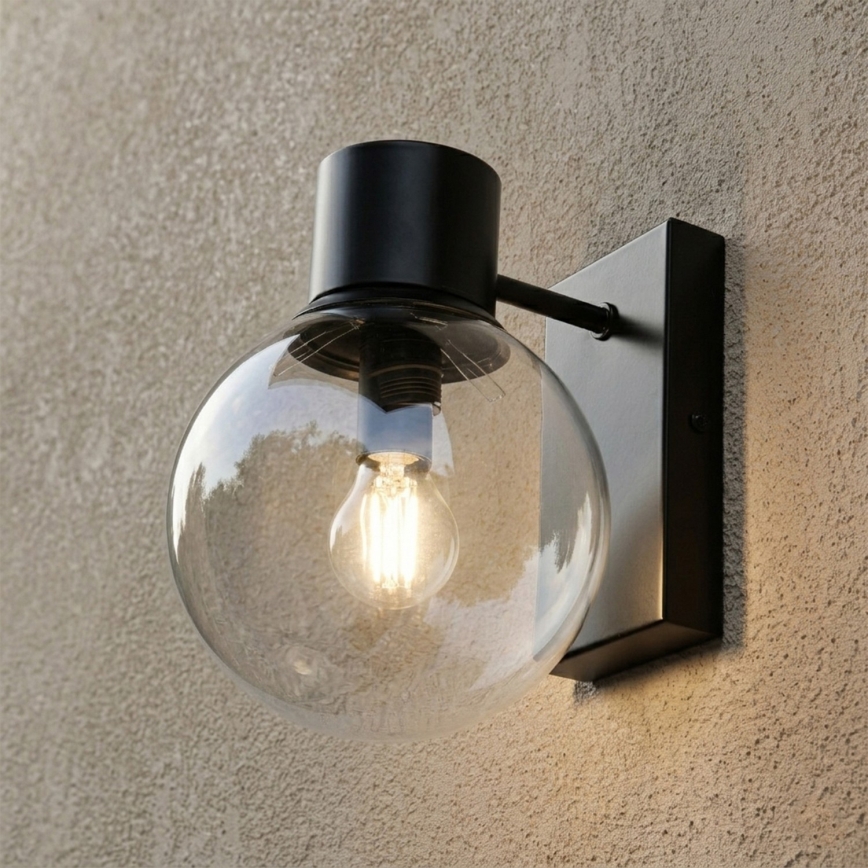 Zidna lampa SFERIO 1xE14/5W/230V crna/prozirna