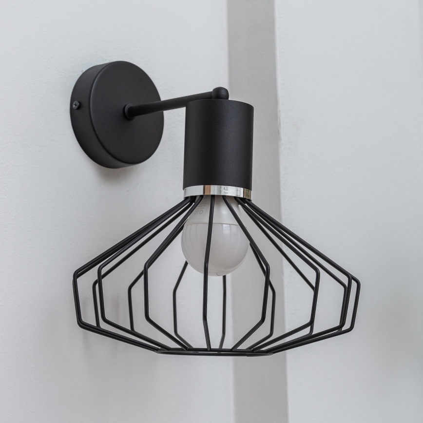 Zidna lampa SOLANO 1xE27/15W/230V crna/sjajni krom