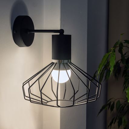 Zidna lampa SOLANO 1xE27/15W/230V crna/sjajni krom