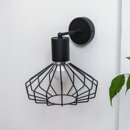 Zidna lampa SOLANO 1xE27/15W/230V crna/sjajni krom