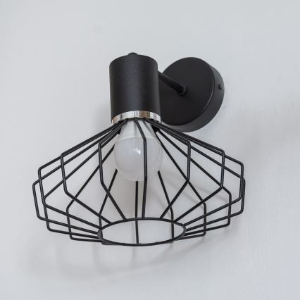 Zidna lampa SOLANO 1xE27/15W/230V crna/sjajni krom