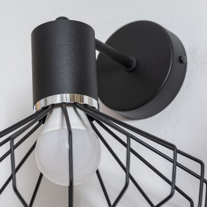 Zidna lampa SOLANO 1xE27/15W/230V crna/sjajni krom
