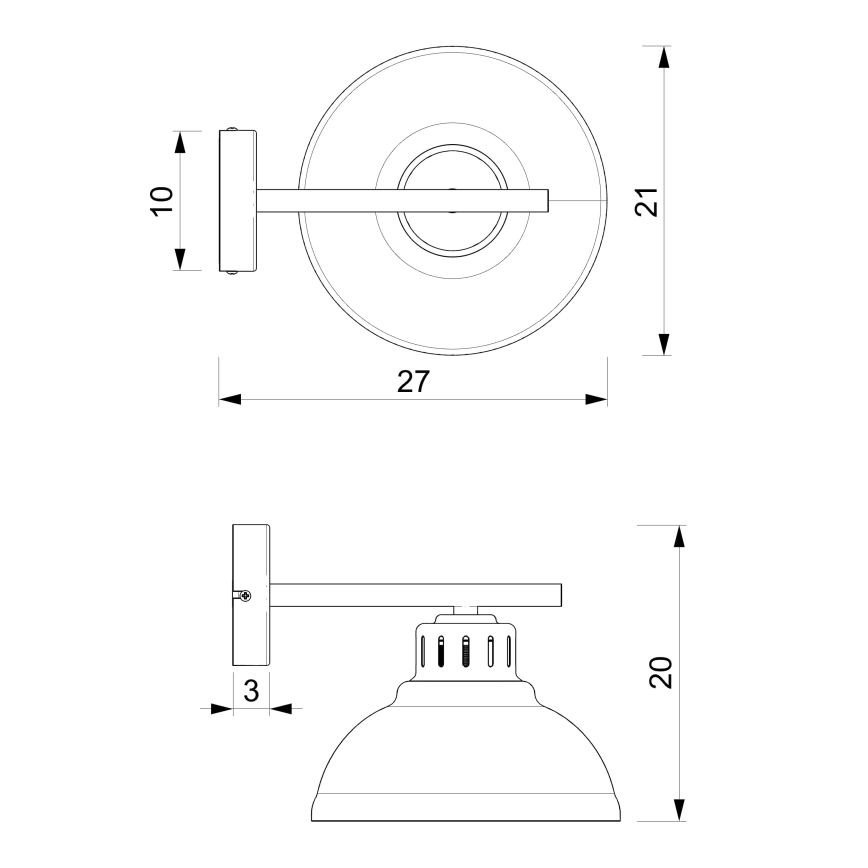 Zidna lampa SVEN 1xE27/15W/230V bijela