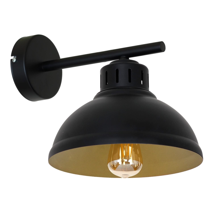 Zidna lampa SVEN 1xE27/15W/230V crna/zlatna