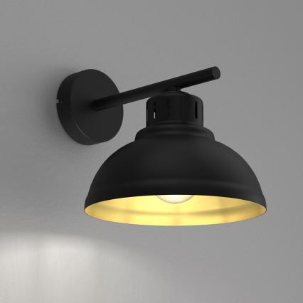 Zidna lampa SVEN 1xE27/15W/230V crna/zlatna