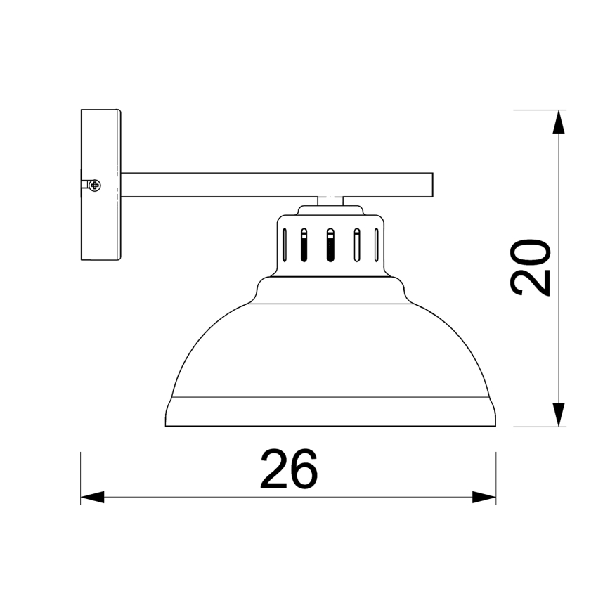 Zidna lampa SVEN 1xE27/15W/230V crna/zlatna