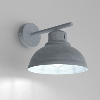 Zidna lampa SVEN 1xE27/15W/230V siva