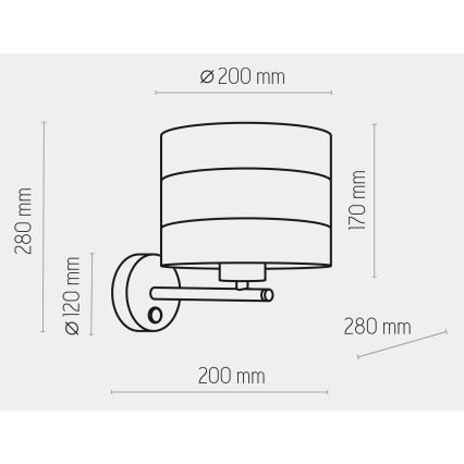 Zidna lampa TAGO 1xE27/15W/230V bijela/zlatna