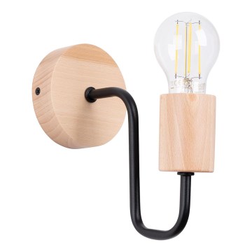 Zidna lampa TIMBO 1xE27/15W/230V crna/bež/bukva