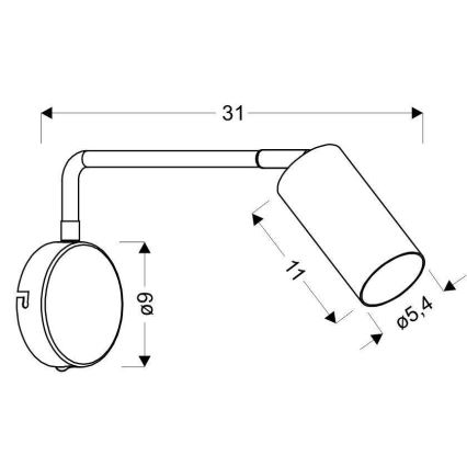 Zidna lampa TINA 1xGU10/15W/230V bijela