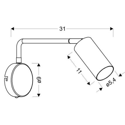 Zidna lampa TINA 1xGU10/15W/230V crna