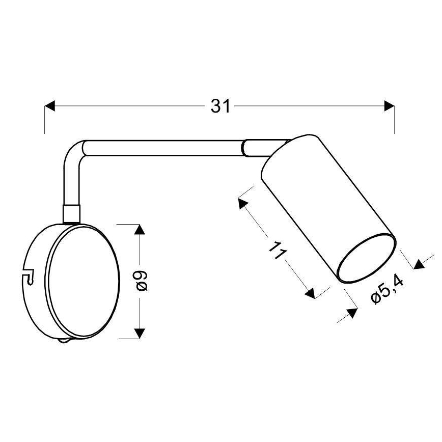 Zidna lampa TINA 1xGU10/15W/230V crna