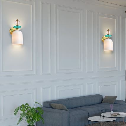 Zidna lampa TROPEA 1xE27/15W/230V zlatna/dimno ružičasta/plava/bijela