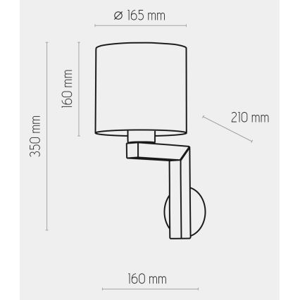 Zidna lampa TROY 1xE27/15W/230V siva/drvo