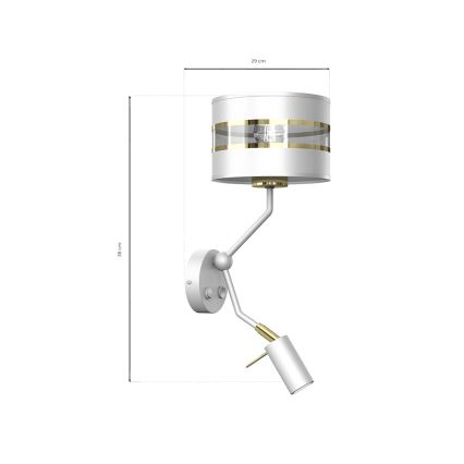 Zidna lampa ULTIMO 1xE27/40W/230V + 1xGU10/MR11/7W bijela