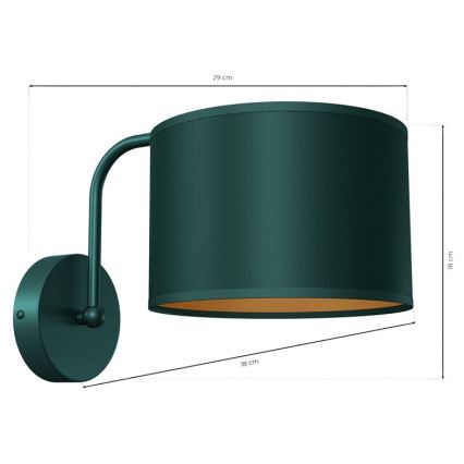 Zidna lampa VERDE 1xE27/60W/230V zelena