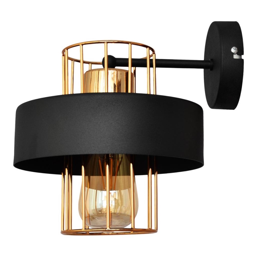 Zidna lampa VOLTA 1xE27/15W/230V 23 cm crna/zlatna