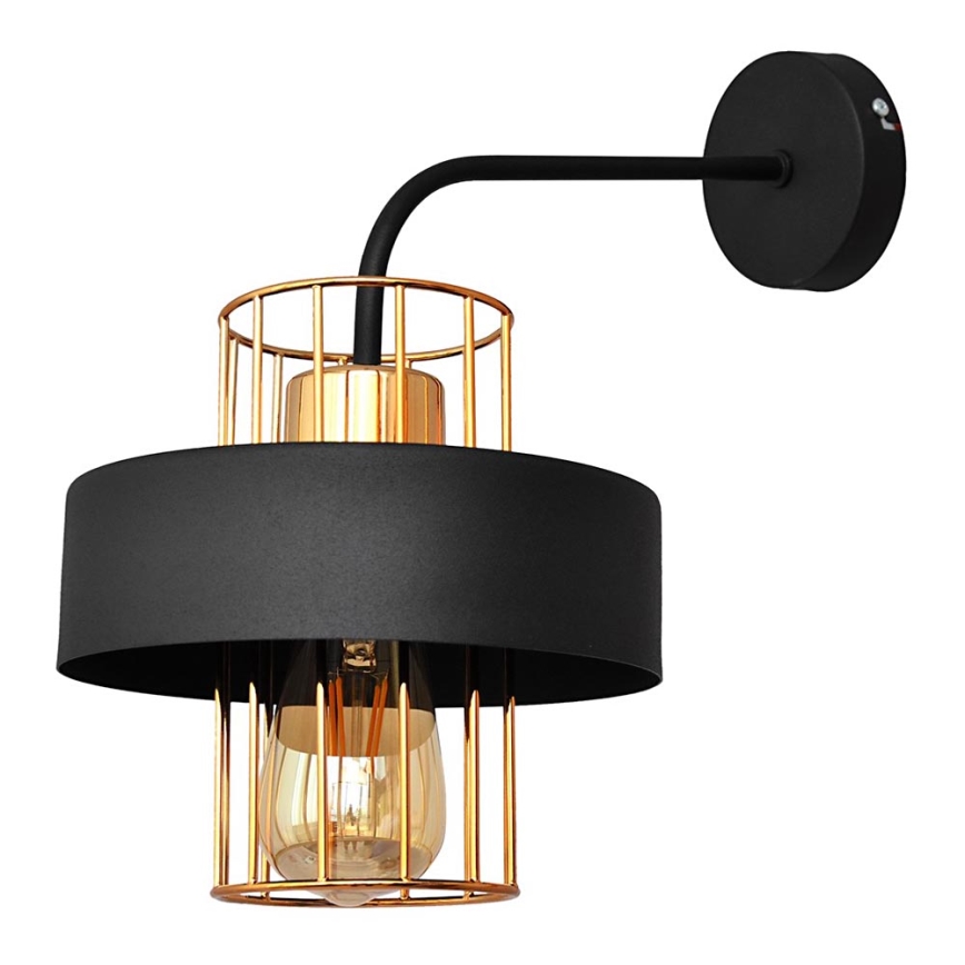 Zidna lampa VOLTA 1xE27/15W/230V 34 cm crna/zlatna