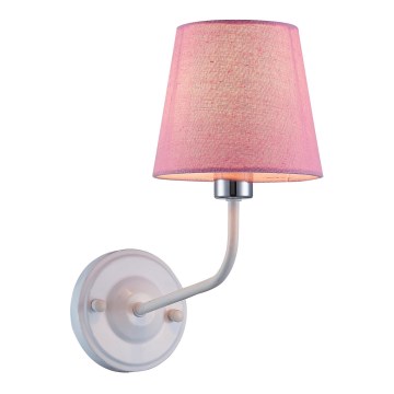 Zidna lampa YORK 1xE14/60W/230V ružičasta/bijela