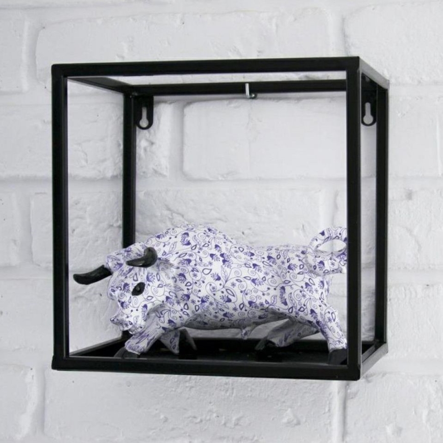 Zidna polica 20x20 cm crna